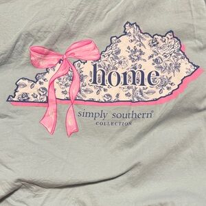 Simply Southern Light Blue Tee with Pink and Blue Kentucky Design